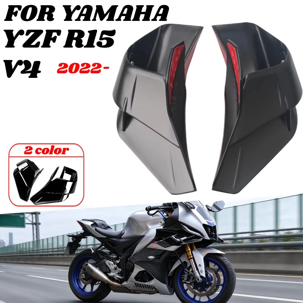 For YAMAHA Motorcycle 1pair Fixed Wind Wing Wing Aerodynamic Fairing Black 2022 2023 For YAMAHA R15 YZF R15 YZFr15 V4 2022 2023