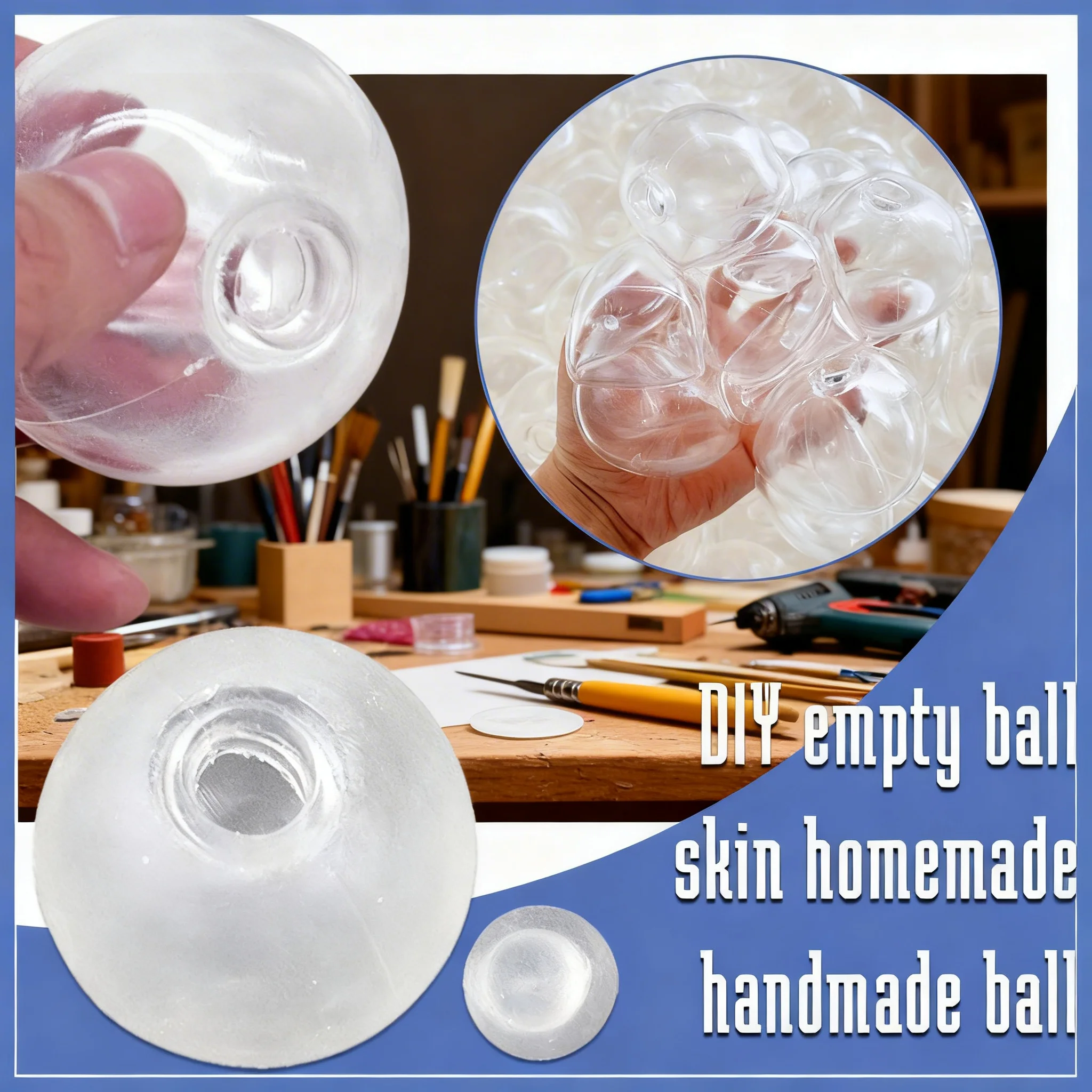 4/5/6CM TPR Empty Water Ball Skin Stress Relieving Hand-made Empty Ball Shell DIY Ball Skin Toy Water Ball Filling Accessories
