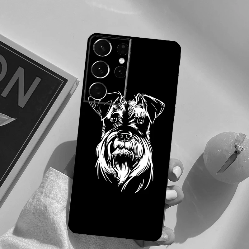 Hoạt Hình Schnauzer Chó Ốp Lưng Dành Cho Samsung Galaxy Samsung Galaxy S21 S22 Cực S8 S9 S10 Note 10 Plus Note 20 Cực S20 FE Coque
