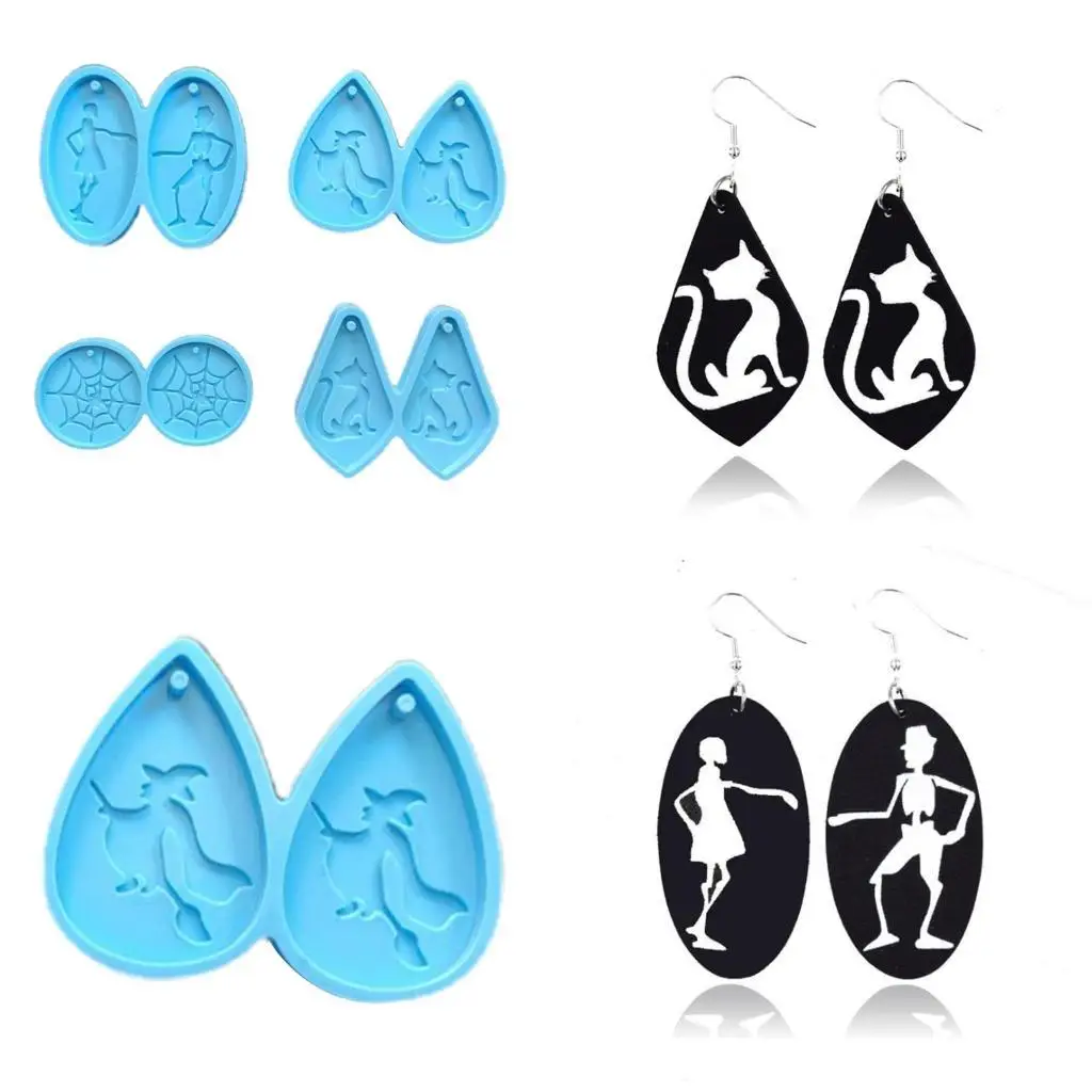 

A52E Halloween Earrings Pendant Mold Resin Mold Large Beauty Mold for DIY Craft