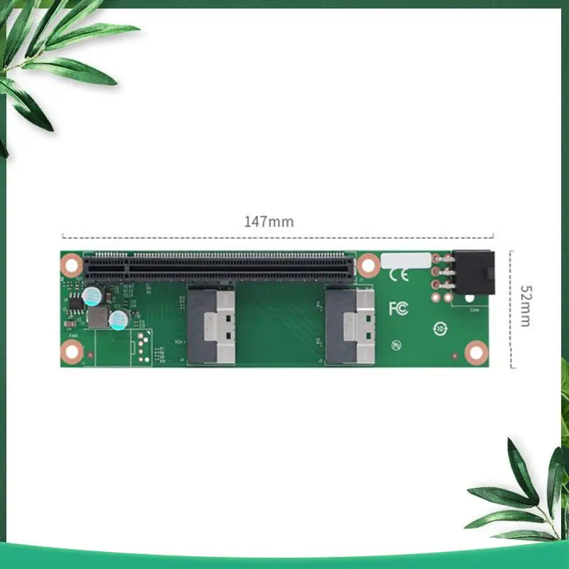 

(NEW) CNS52CX16R 2-Port Slimsas SFF-8654 8I To Pcie4.0 X16 Adapter, Pcie Slot Extend For Pcie Gen4.0 GPU/Network Card