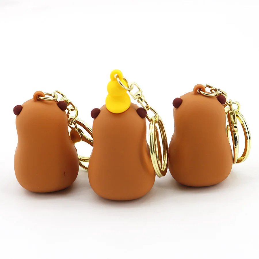 Cute Capybara Keychain Cartoon Animal Capybara Duck Capybara Hug Turtle Doll Keychain For Men Women Car Pendant Gift Jewelry