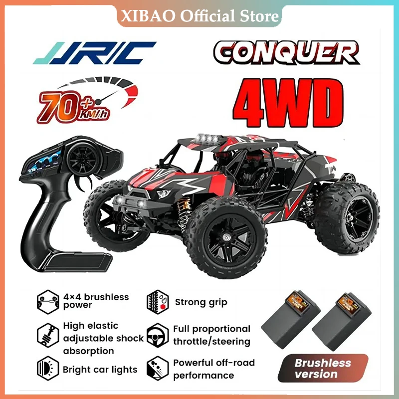 

JJRC Coche Todoterreno Teledirigido 4WD De 1:16, 70 KM/H, Con Luces Led, 2.4GHz RC Coche, Motor Sin Escobillas Alta Velocidad,