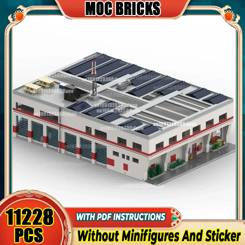Street View Moc Building Blocks Feuerwache Model Technology Bricks Toys