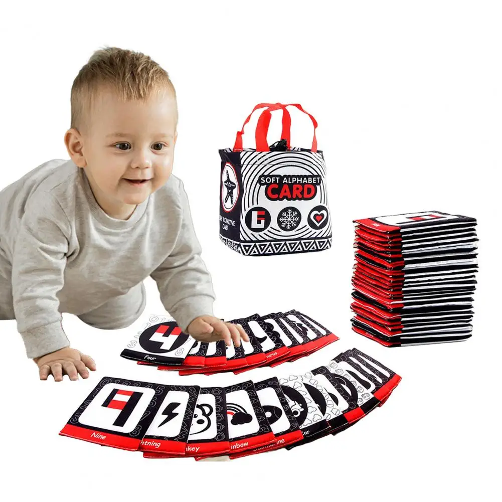 Educational Alphabet Book for Babies Educational Alphabet Flash Cards Set for Toddlers Visual Learning Toy with Storage for Boys