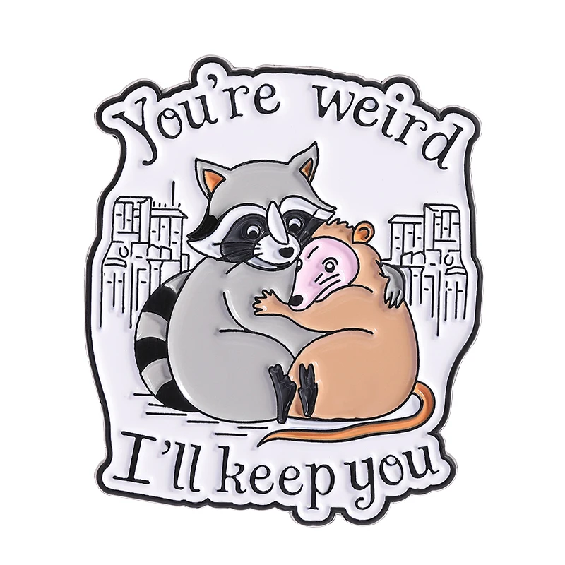 Racoon Opossum Enamel Pins Red Panda Sloth Capybara Bear Trash Baby Brooch Lapel Badges Cartoon Animal Jewelry Gift for Friends view 3