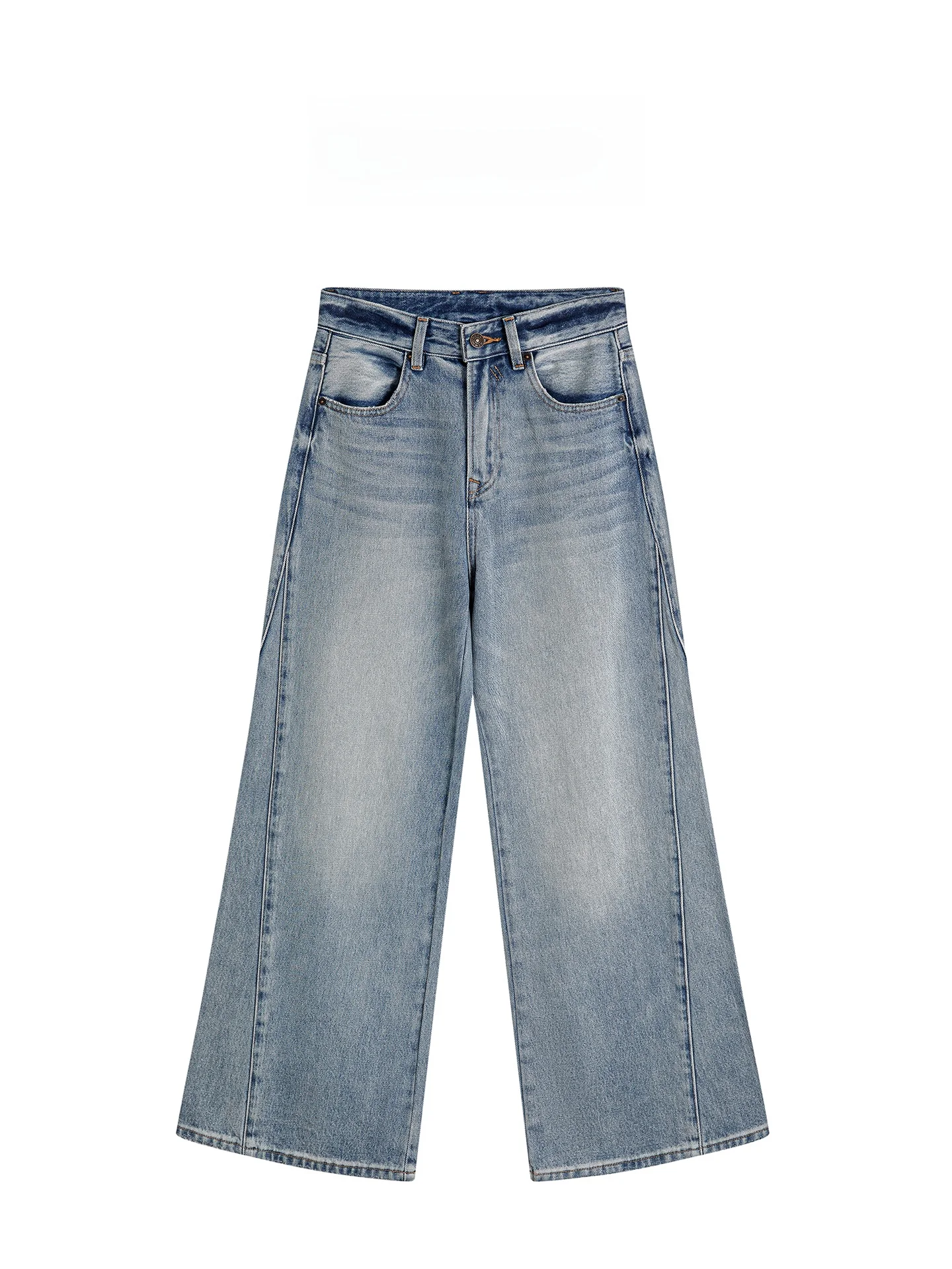 

Джинсы с высокой талией и расклешенными штанинами, женские, повседневные, из хлопкового денима, синие, с эффектом похудения, длинные, широкие, весна-лето, модные