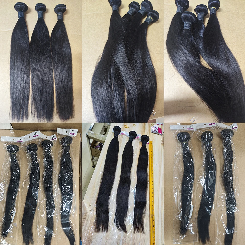 12A Straight Human Hair Bundles 40 Inch Bundles Human Hair Extensions Raw Hair Bundles 1/3/4 Brazilian Hair Bundles Human Hair