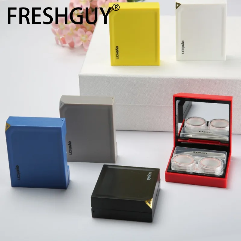 FRESHGUY Eyekan magnetic induction contact lens companion box simple beautiful pupil double storage box fashion care box 1821