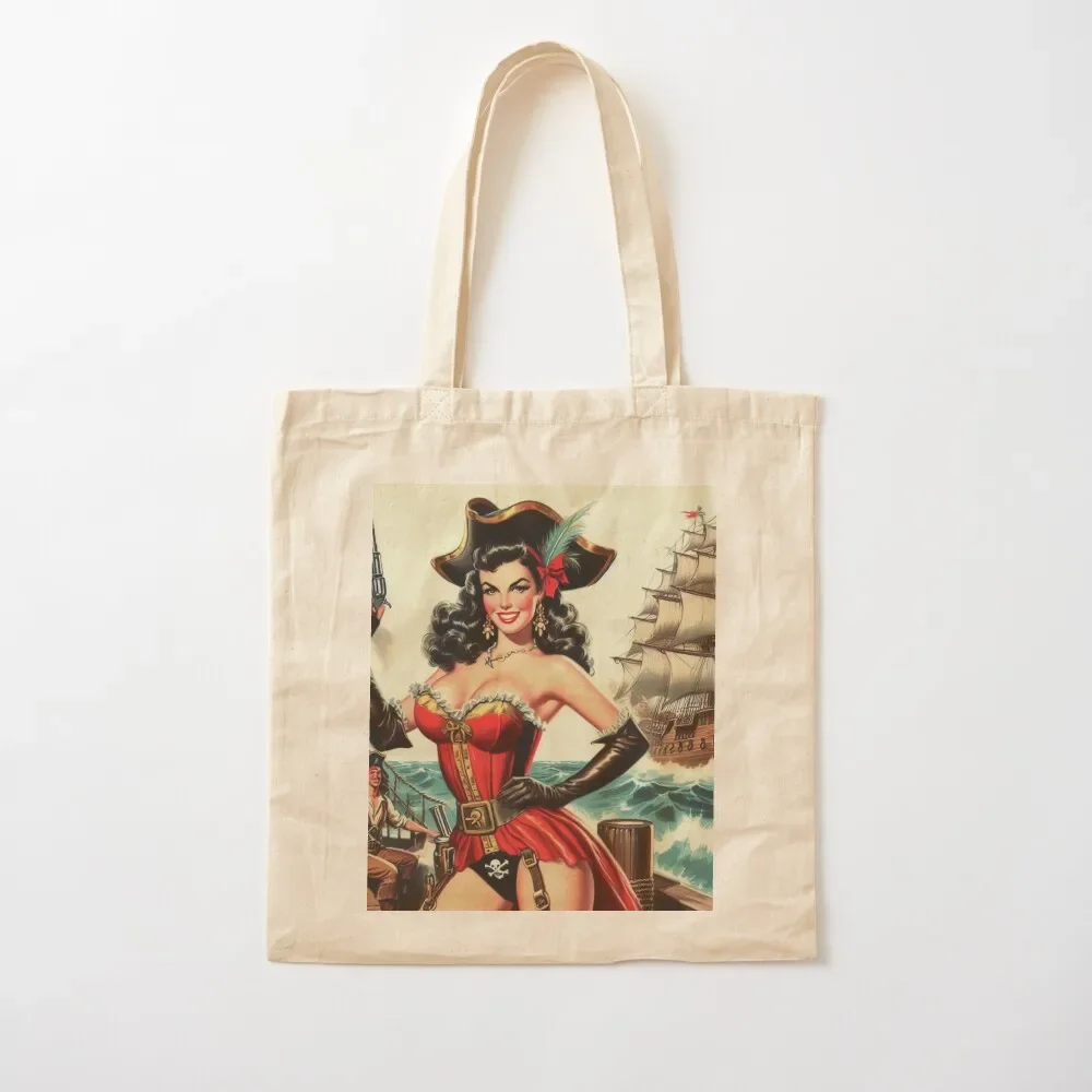 

Vintage Pirate Pin Up Tote Bag Canvas bags woman 2025