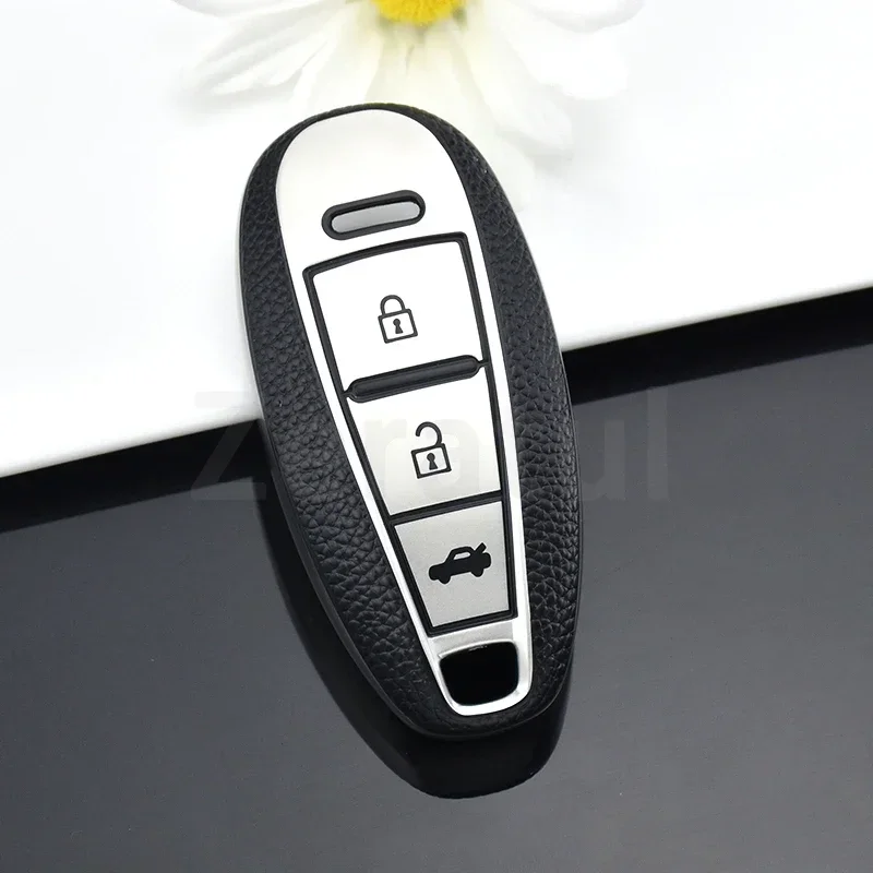Auto Shell Fob Holder For Suzuki Vitara Swift Ignis Kizashi SX4 Baleno Ertiga 2019 TPU Leather Car Key Case Cover Accessories