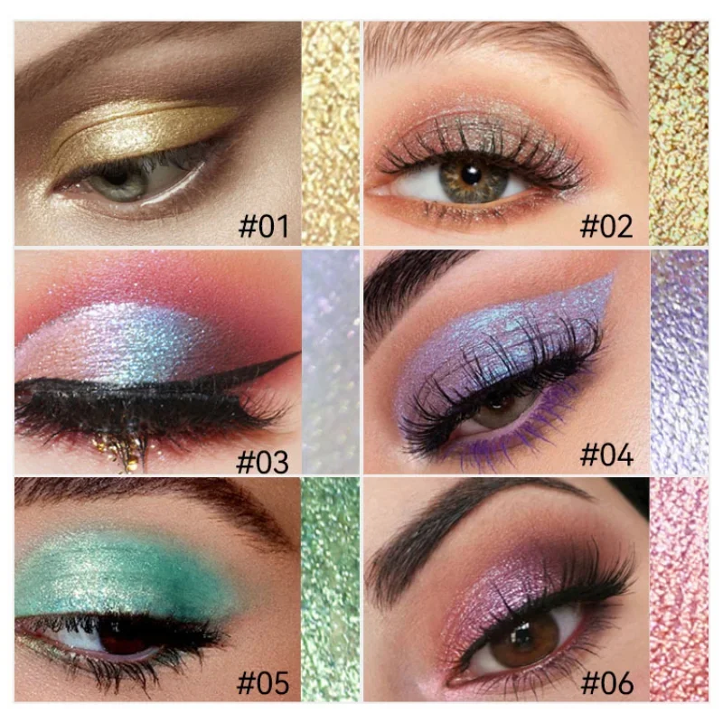 Sombra de ojos líquida Camaleón de 6 colores, maquillaje de escenario monocromático a base de agua, 1 piezas