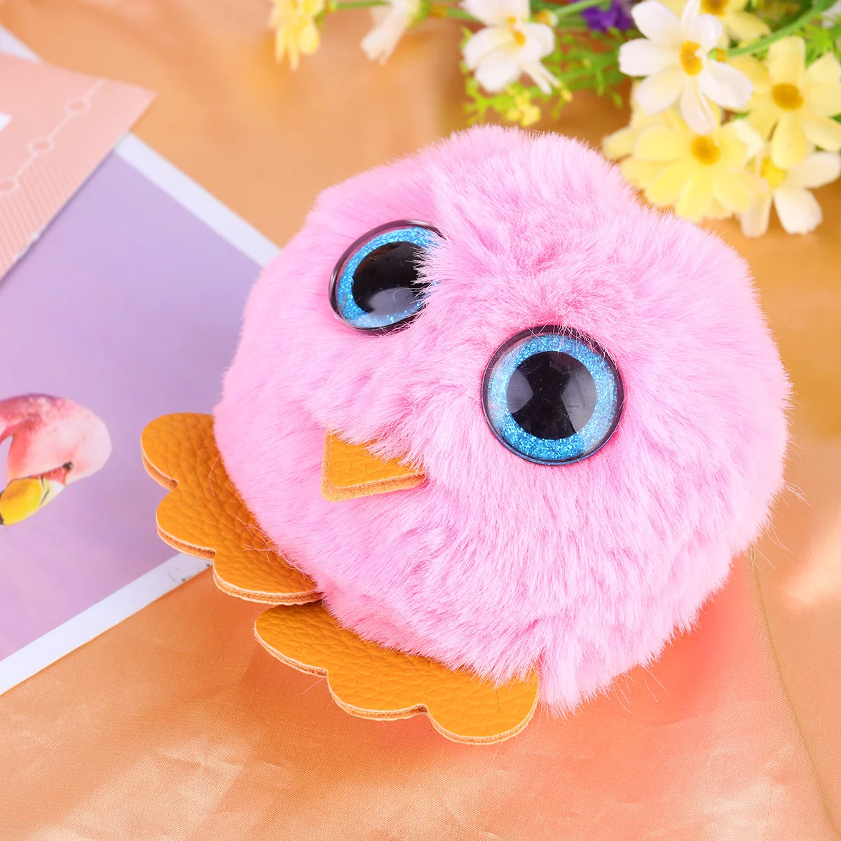 سلسلة مفاتيح كرة الشعر الإبداعية حلقة رئيسية حامل مفاتيح فريد لحقيبة مفاتيح الديكور هدية صغيرة للنساء الفتيات رائعة #6