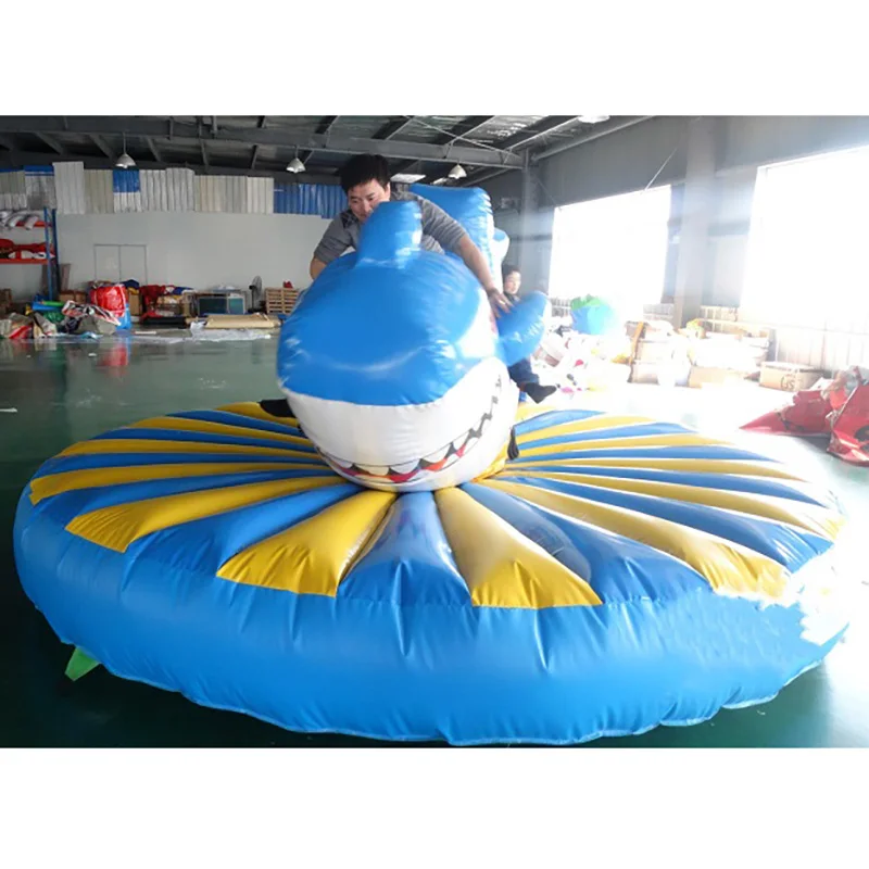 Inflatable New Game PVC Inflatable Shark Toy with Trampoline for Kids