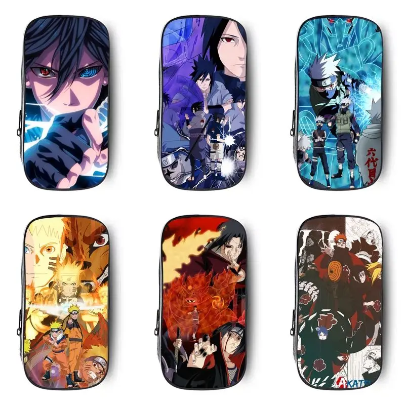 

Naruto Sasuke Uchiha Itachi Obito Large Capacity Pencil Case for Boys School Stationery Bag