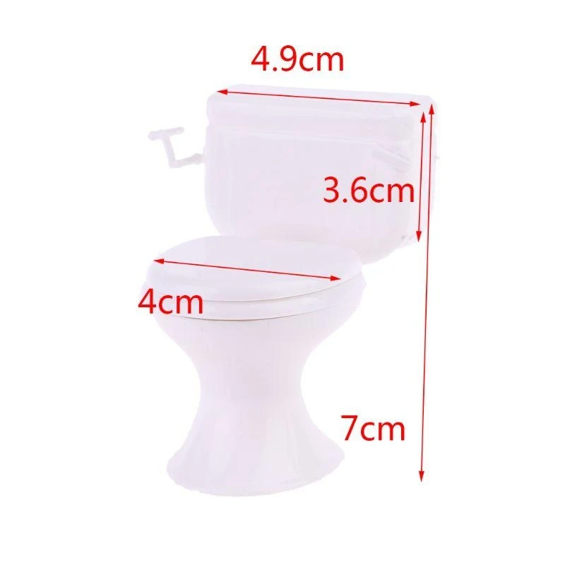 Dollhouse Miniature Furniture Vintage Modeling การสร้างแบบจำลองห้องน้ำสีขาวเด็กทารกแกล้งทำเป็นของเล่น