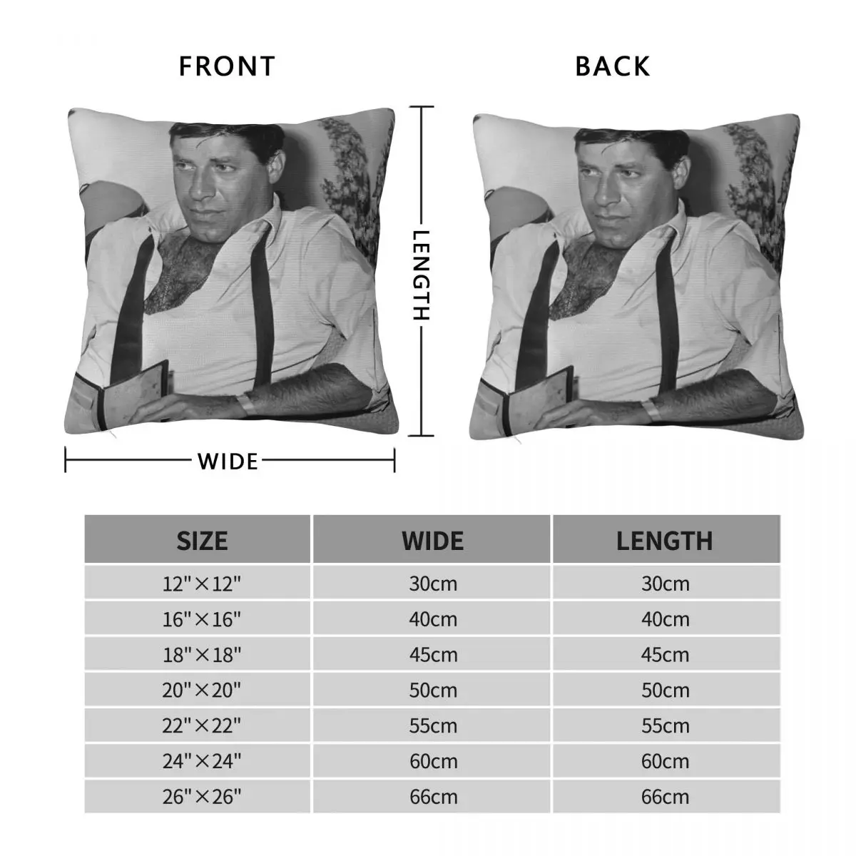 Jerry Lewis Relaxing Bw Square Pillowcase Polyester Linen Velvet Creative Zip Decorative Home