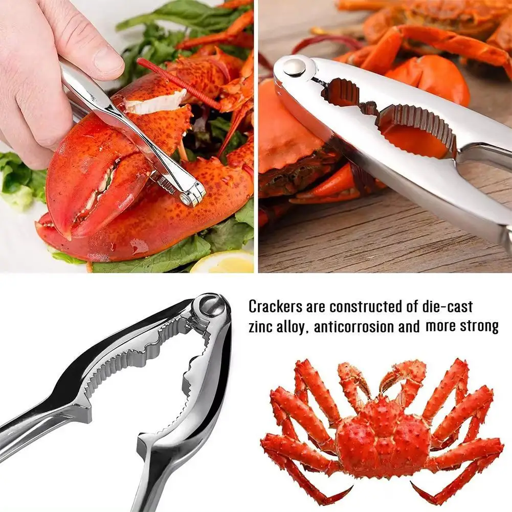 Crab Eater Crab Pincer Clip Zinc Alloy Walnut Nut Pliers Household Clamp Set Crab Eating Utensils Clamp Kitchen Seafood Tools