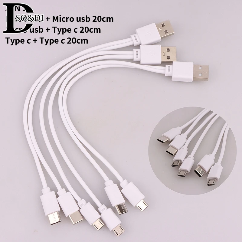 2 In 1 USB Male To 2x Micro Y Splitter Data Transfer Charging Cable USB2.0 For For Android Smartphones Tablet Dual Micro USB