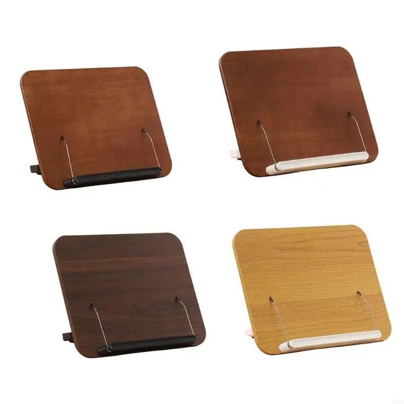 حامل كتب القراءة بزاوية قابلة للتعديل، حامل أقراص لحامل الوصفات المريح، هيكل خشبي 896C #2