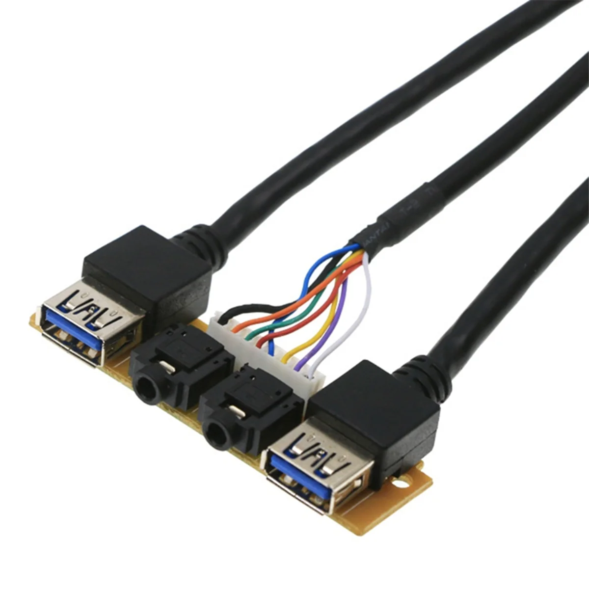 & Top 60cm Front for Case Panel Usb3.0+Usb3.0 High Definition Audio Jack Port I/O Board Internal Cable Line Hub Wired Network