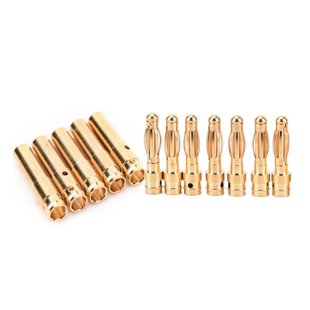 1Set 4.0mm Professional Banana Connectors Gold Plated Copper Plugs Male Female for Rc Battery Electric Speed Controller Motor