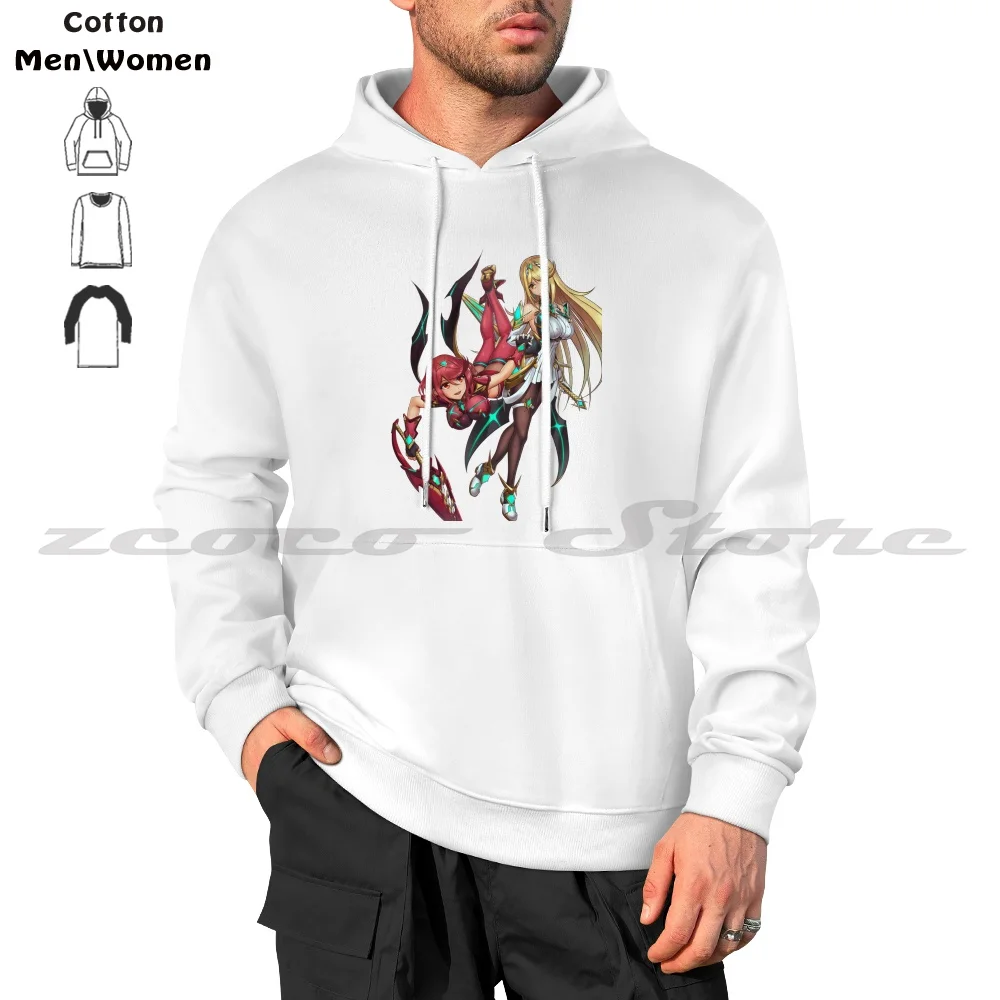 Pyra And Mythra Hoodies  Long Sleeve Soft Casual Sweatshirt Pyra Mythra Homura Hikari Anime Girl Xenoblade Chronicles 2 Sexy