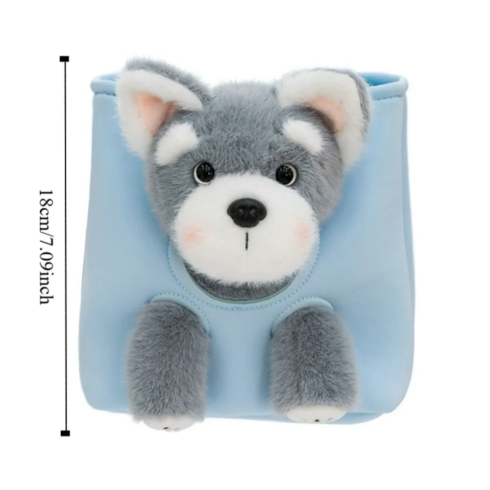 Zaino per cani Westie in cotone PP Borsa a tracolla per collezione Borsa in pelliccia per bambola di peluche Zaino per cani da corsa imbottito soffice e portatile