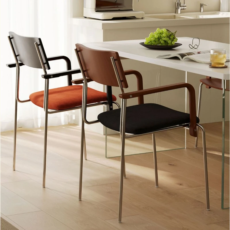 Medieval Style Dining Chair High-end Bauhaus Designer Armchair Solid Wood Backrest Living Room Chair