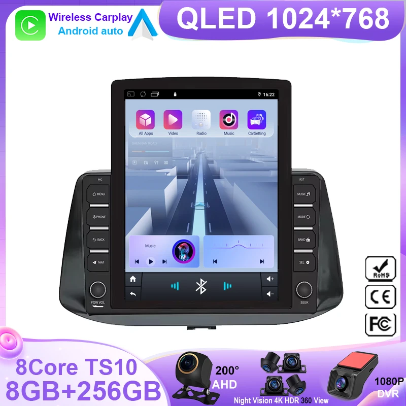 9.7 Radio Android For Hyundai i30 Elantra GT PD 2017- 2021 5G Wifi BT CPU HDR QLED Screen Dash Head Unit Multimedia GPS No 2din