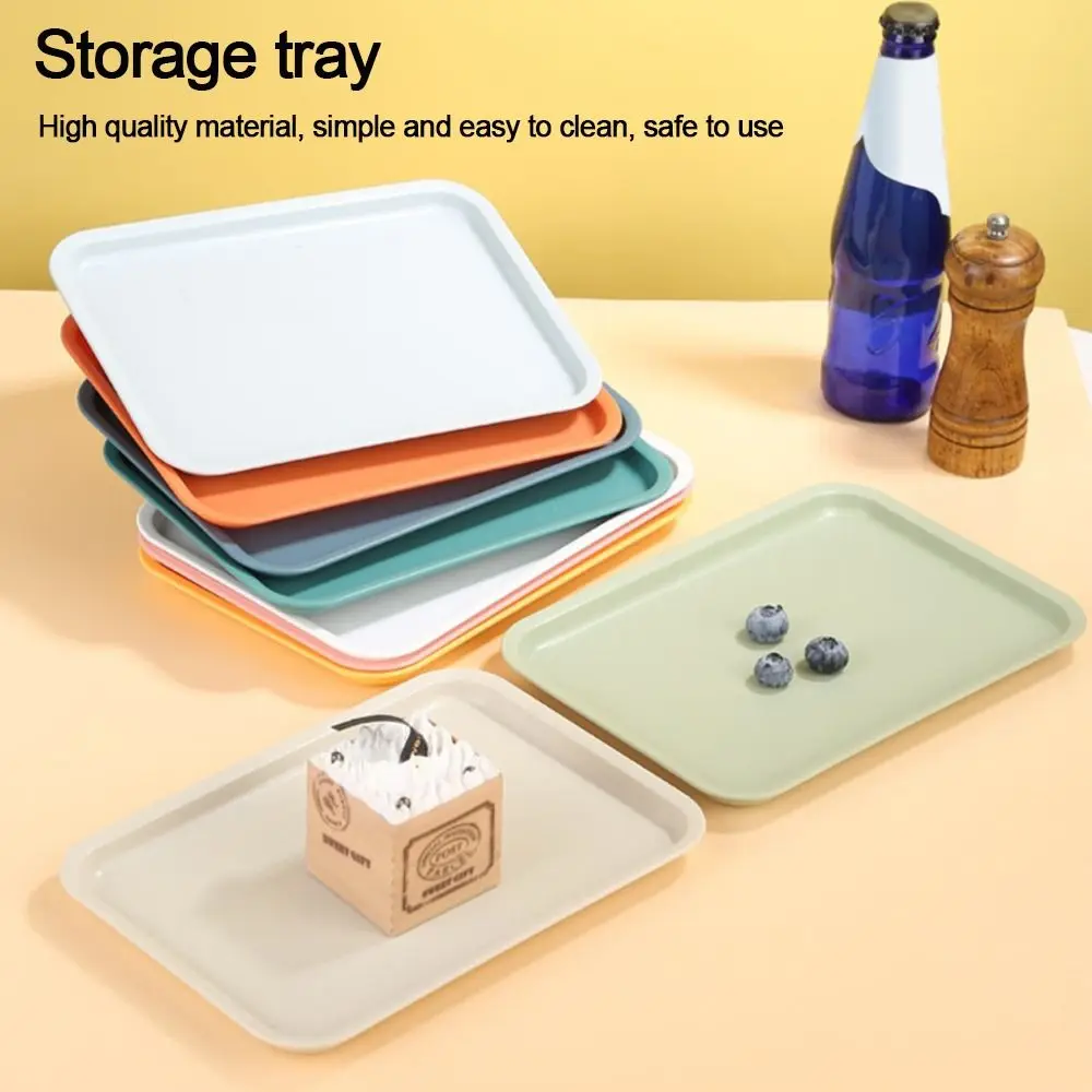 Nordic PP Pallet Plastic Tray Food Bread Pan Rectangular Storage Household Kitchen Supplies Hotel Service Tray Dessert