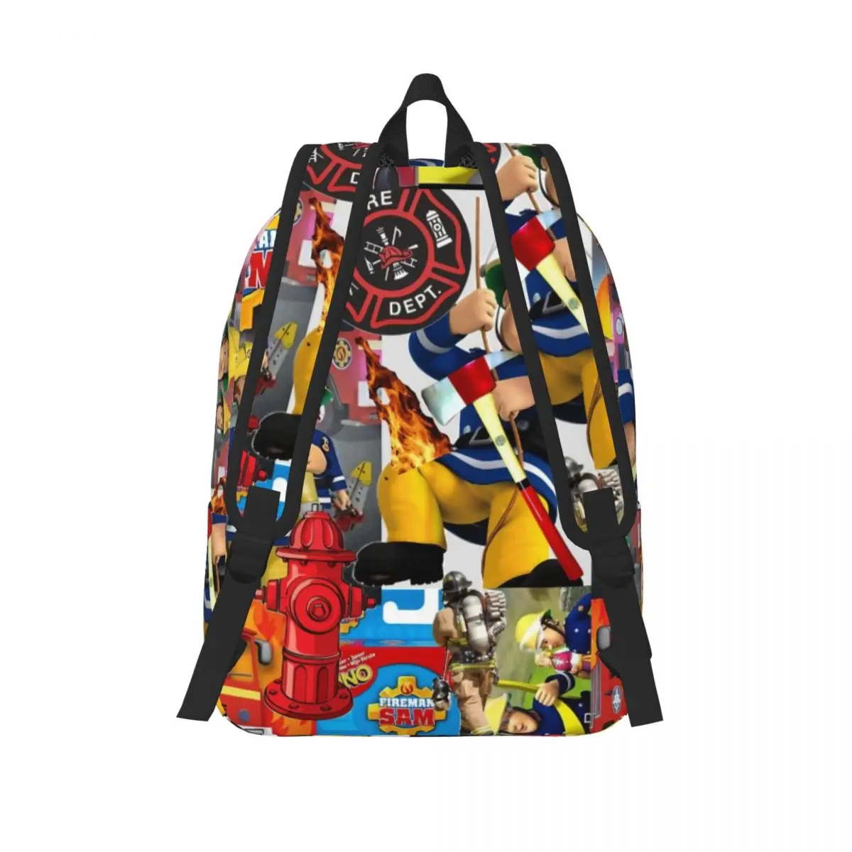 Fireman Sam Cartoon Firefighter Anime Backpack for Preschool Primary School Student Bookbag Boy Girl Kids Daypack Lightweight