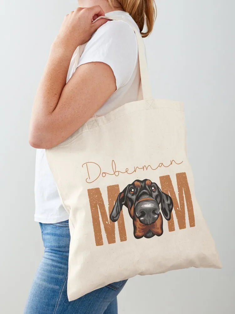 

Doberman Mom, Dog Mom Shirt, Gift idea for Dobermann owner, Slim Fit T-Shirt Tote Bag Women's beach bags the tote bag