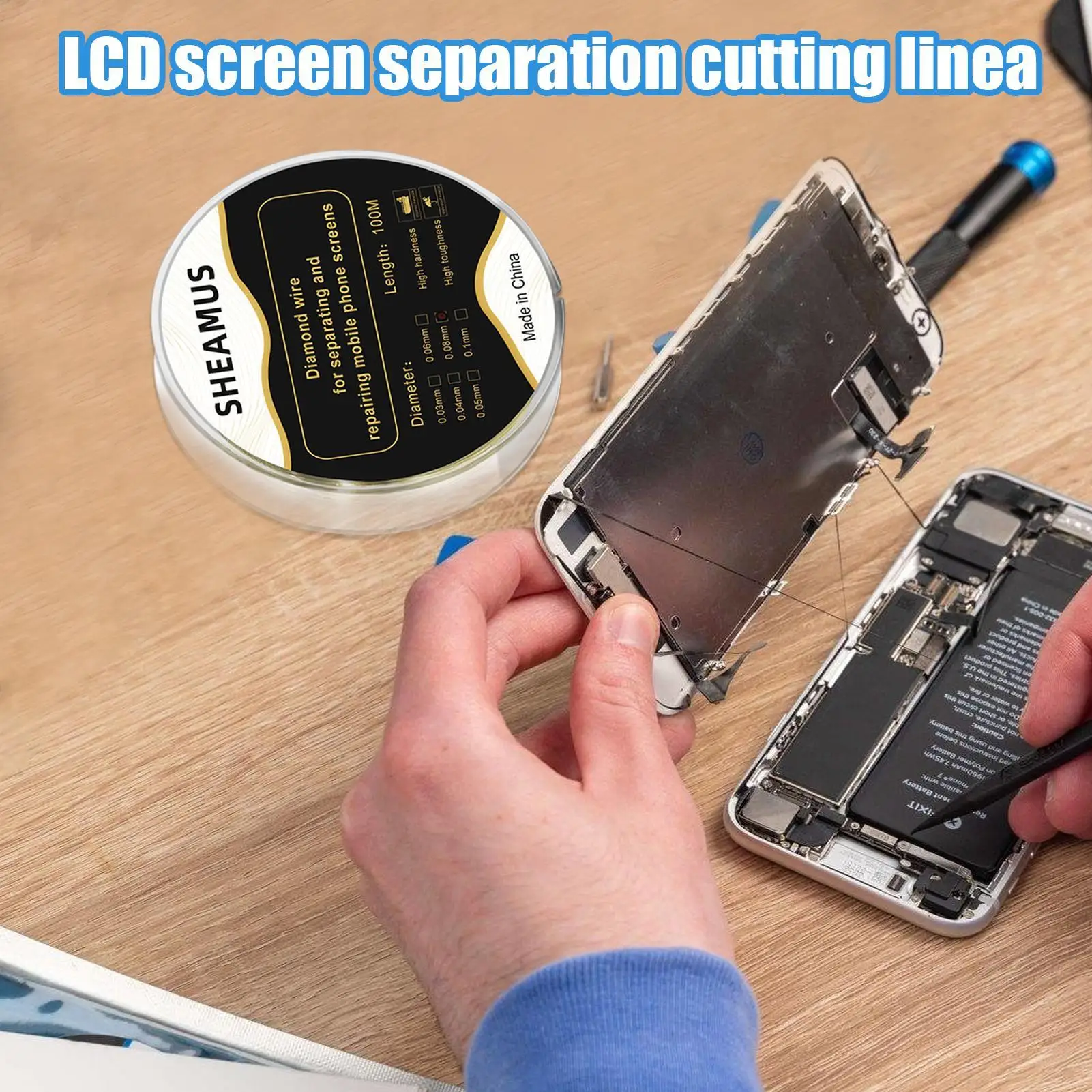 Разделительный провод для экрана 328,08 футов, разделительный провод для ремонта экрана 0,03 мм-0,08 мм, точный шнур, пила, аксессуары для мобильных телефонов