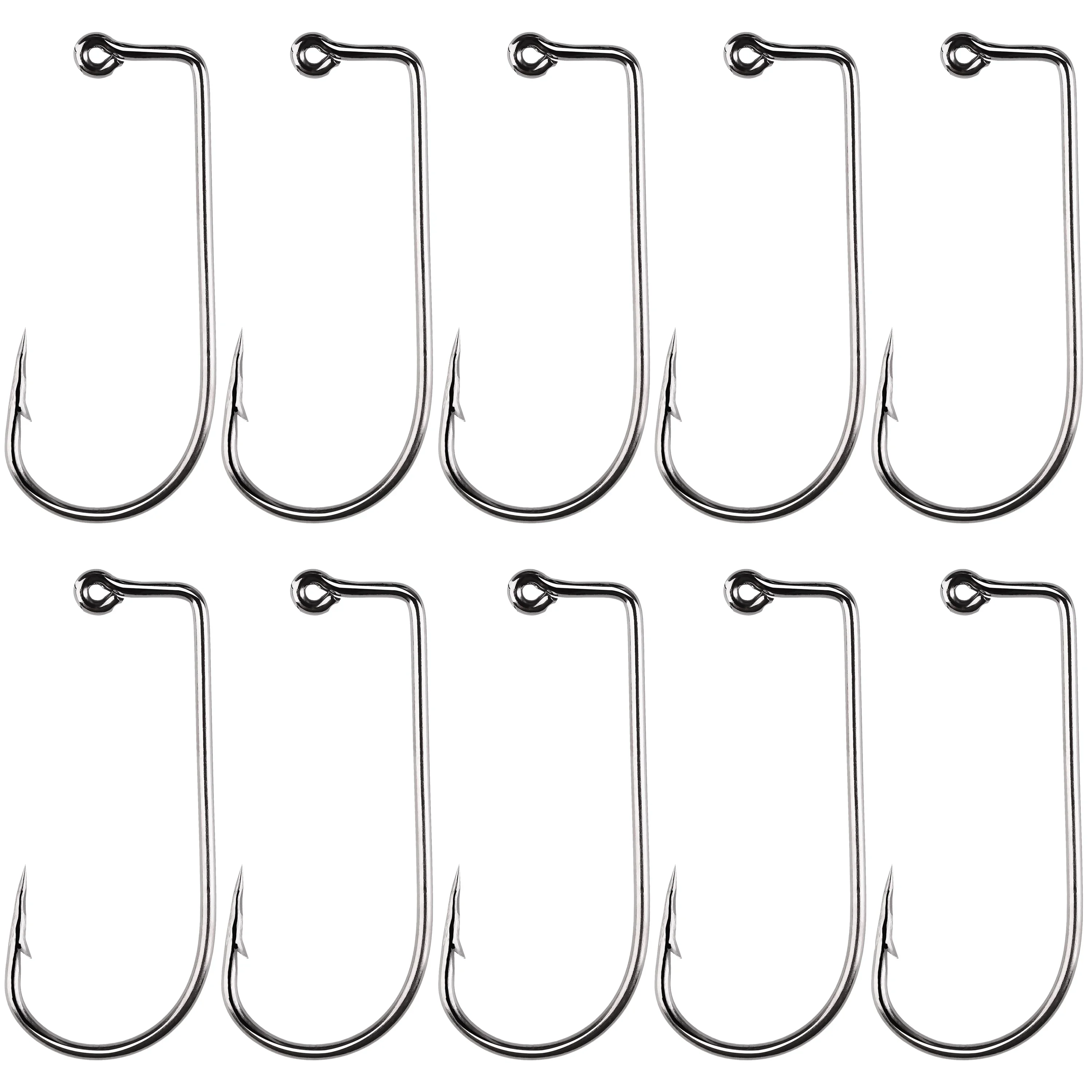 100pcs High Carbon Steel Fishhook Black 90 Degree Aberdeen Offset Jig Fly Tying Strong Wire Fishing Hooks Sea Ocean Accessories