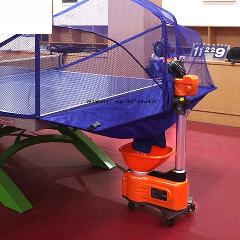 

E6 Home Automatic Table Tennis Ball Machine Double Fish Design with Recycling Robot for Training