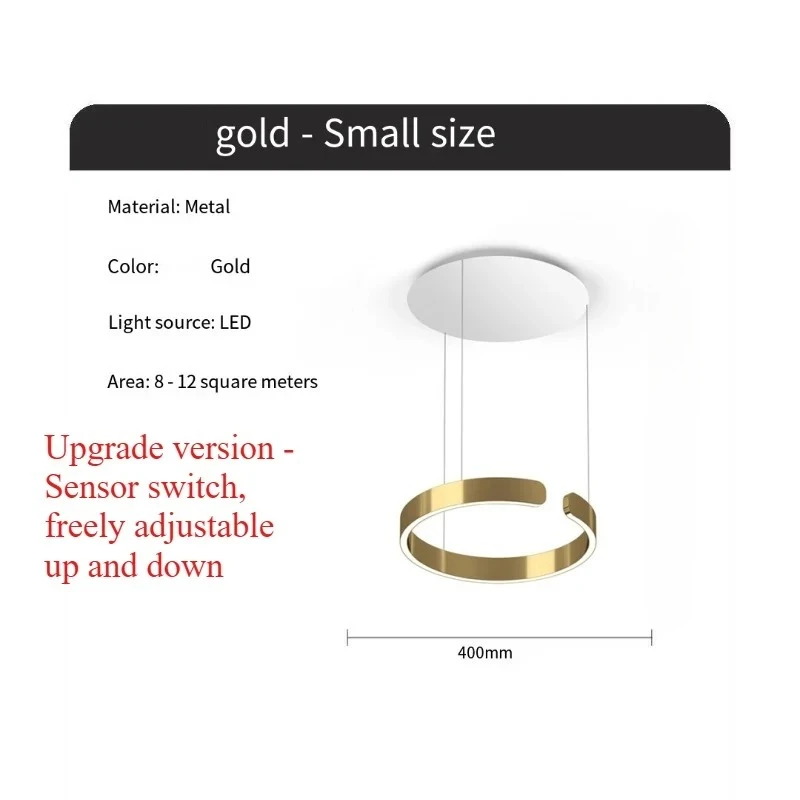 KFKF Moderne Salon Design Ring Decke Kronleuchter Augenschutz LED Lampe Schlafzimmer Esszimmer Studie Anhänger Beleuchtung Leuchte 8