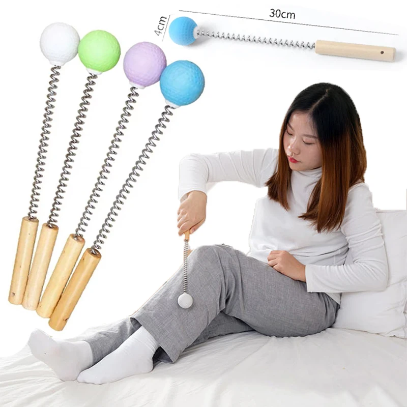 Meridian hammer back massage Handheld Multifunctional Massage Hammer Golf Massage Hammer Wooden Handle Massage Ball Massager