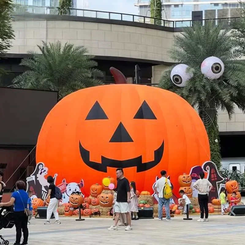 Outdoor Halloween Event Decor Glowing 16ft 18ft 22ft 26ft Giant Inflatable Pumpkin Lantern with Blower Jack-o-lantern