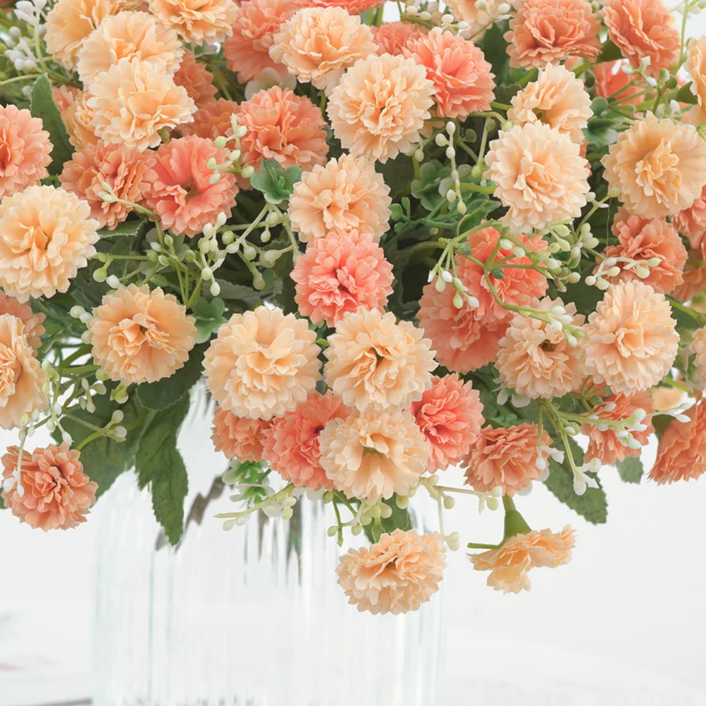 

20-Branch Simulated Artificial Cloves Carnations Silk Flowers for Wedding Bouquet Home Party Office Decoration