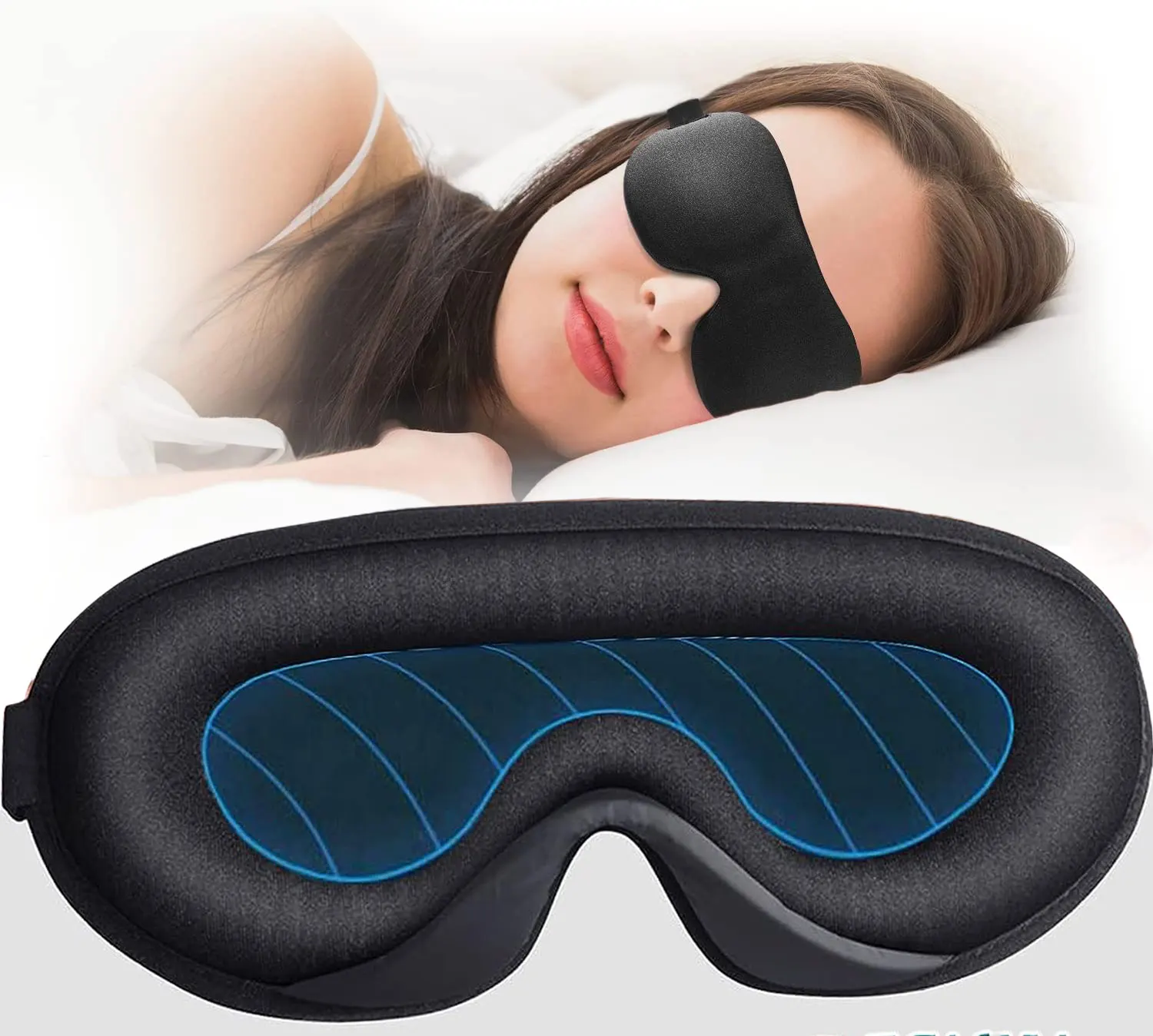 3D Eyes Mask Contoured Cup Sleeping Mask Blindfold Concave Night Sleep Mask Blockout Light Soft Ultralight Travel Eye Cover