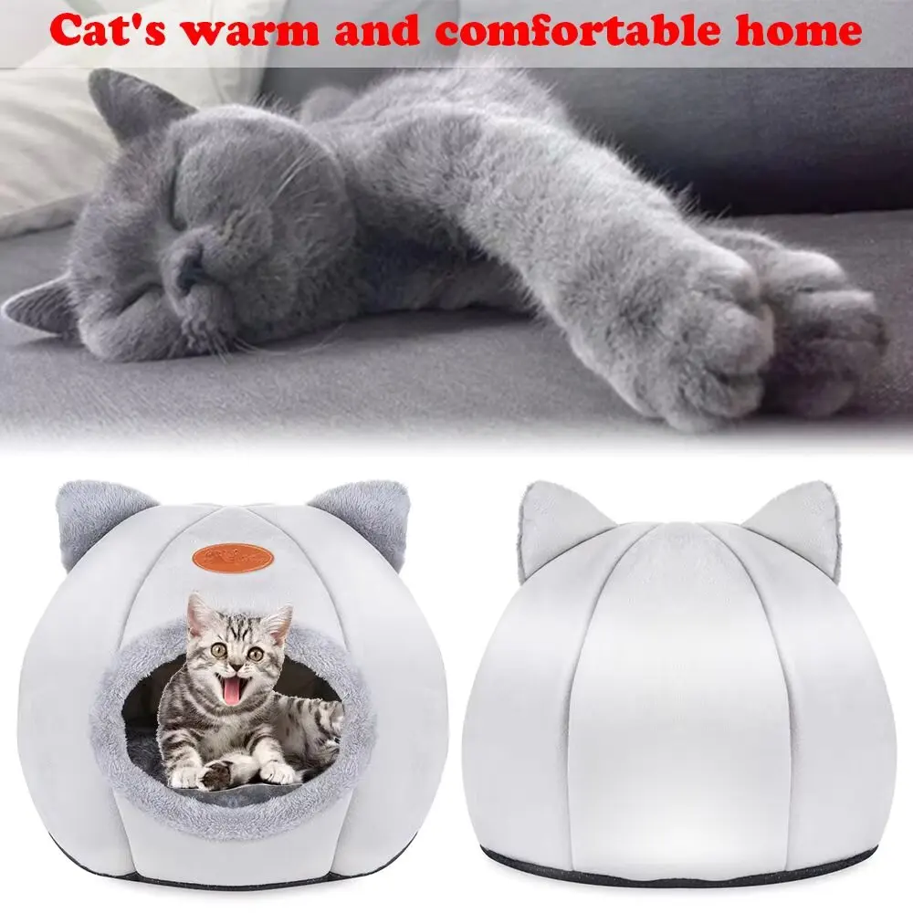 NEW Cat Bed Winter Cold-proof Bed for Cats Warm House for Cats Enclosed Deep Sleep Cat Bed Dog Little Mat Tent Cozy Nest Indoor