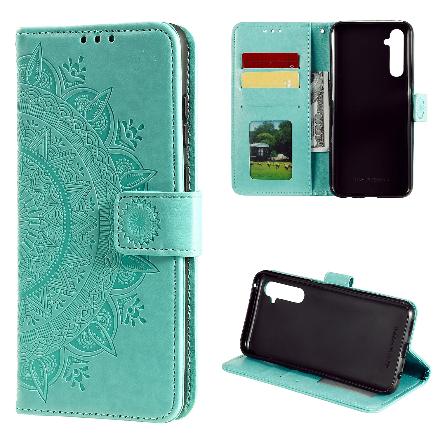 Totem Embossed Leather Case Drop-proof Flip Phone Case for OPPO RENO10(5G)RENO10PRO(5G)Global A78(4G)1+NORD CE3 A58(4G)