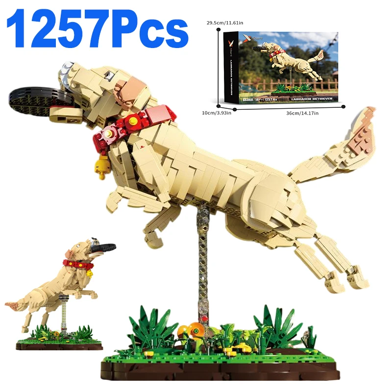 

MOC Pet Friends 66060, лабрадор-ретривер, строительные блоки, украшение для рабочего стола, головоломка, сборная модель, детские игрушки, подарки
