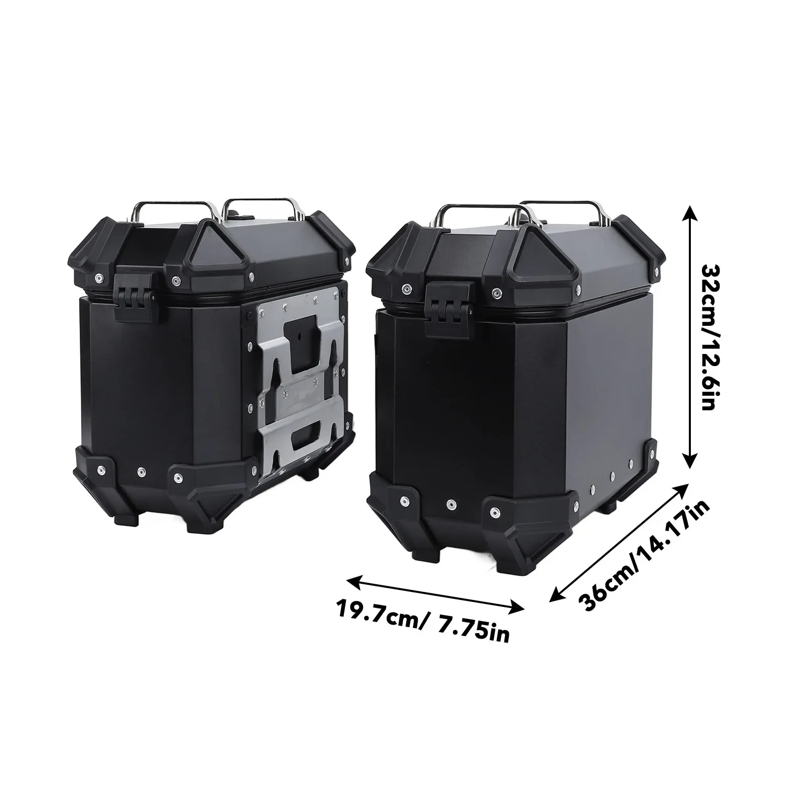 Caso lateral da motocicleta caixa de armazenamento lateral da motocicleta à prova de poeira 18l capacidade removível resistente com bloqueio de segurança para viagens