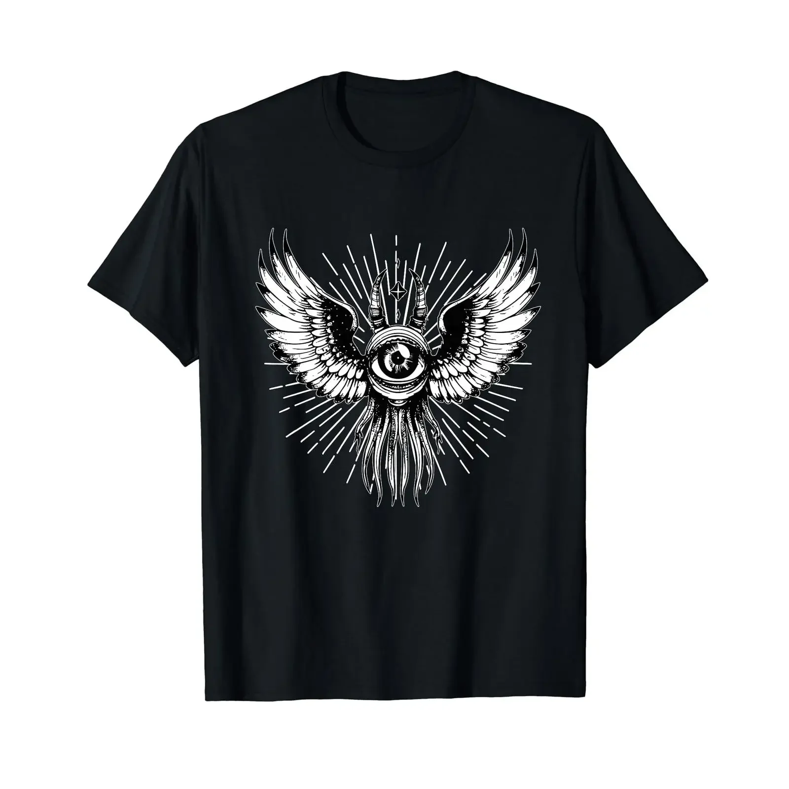 Unholy Seraphim Gotic Bible Exact Angel T Shirt black vintage Washed fashion Versatile Casual Comfortable Stylish Slightly
