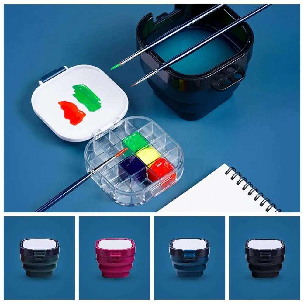 

Brush Cleaning Palette Scrub Bucket Pot Set Oil Painting Moisturizing Art Paint Storage Box 3 in 1 Watercolor Arcylic Oil Bucket