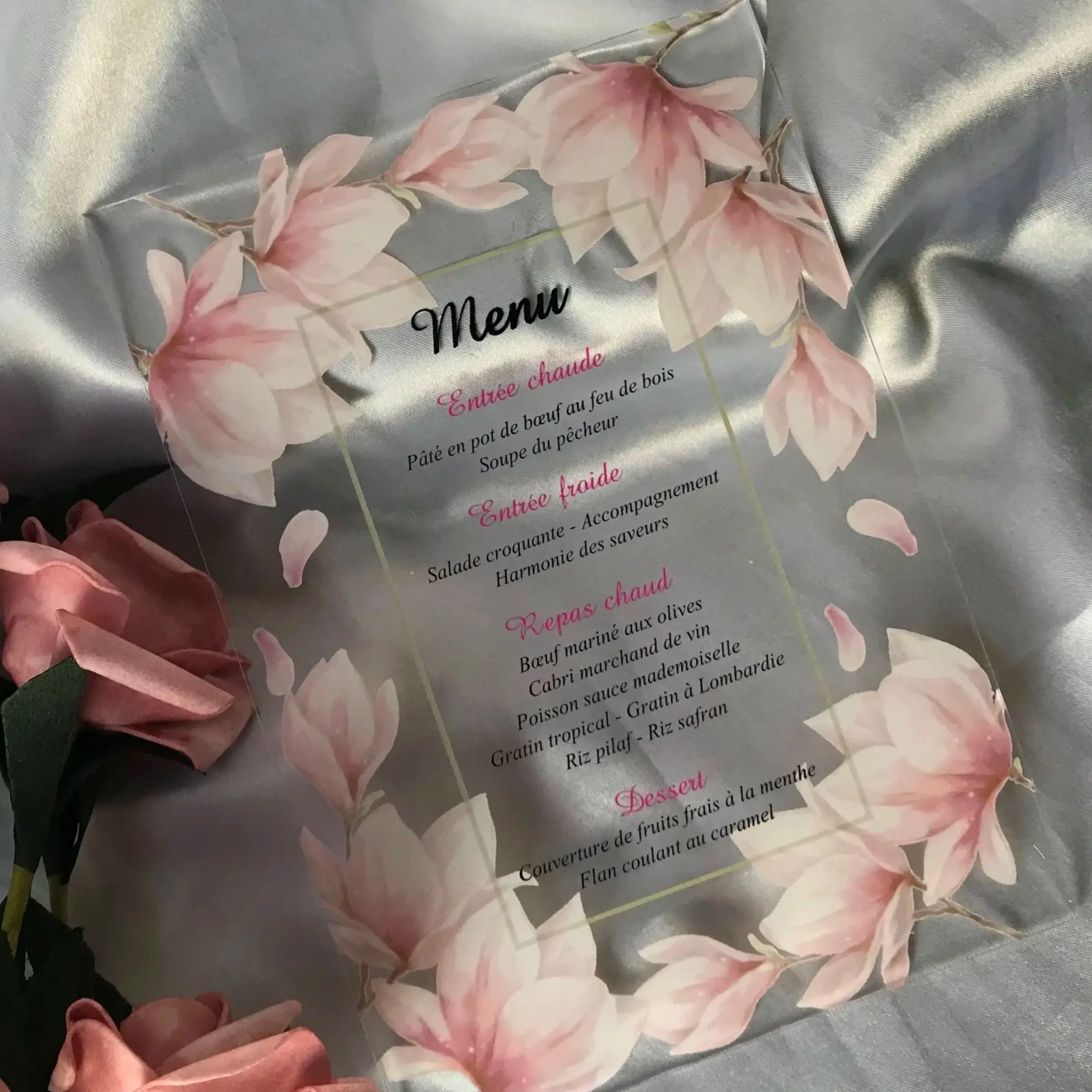 

Acrylic Transparent Invitations,Pink Rose,Peony, Custom, Wedding Invitation, Birthday, 10Pcs