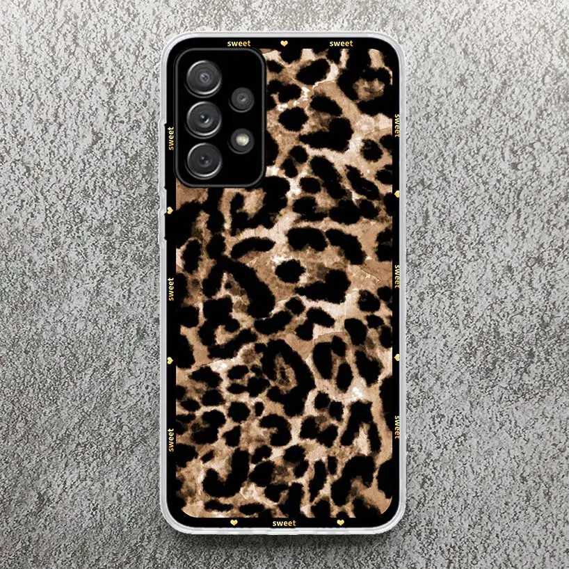 Animal Leopard Print Phone Case for Samsung Galaxy A14 A54 A15 A55 A13 A53 A12 A52 A25 A35 A24 A34 A23 A33 A22 A32 A04S A03S A02