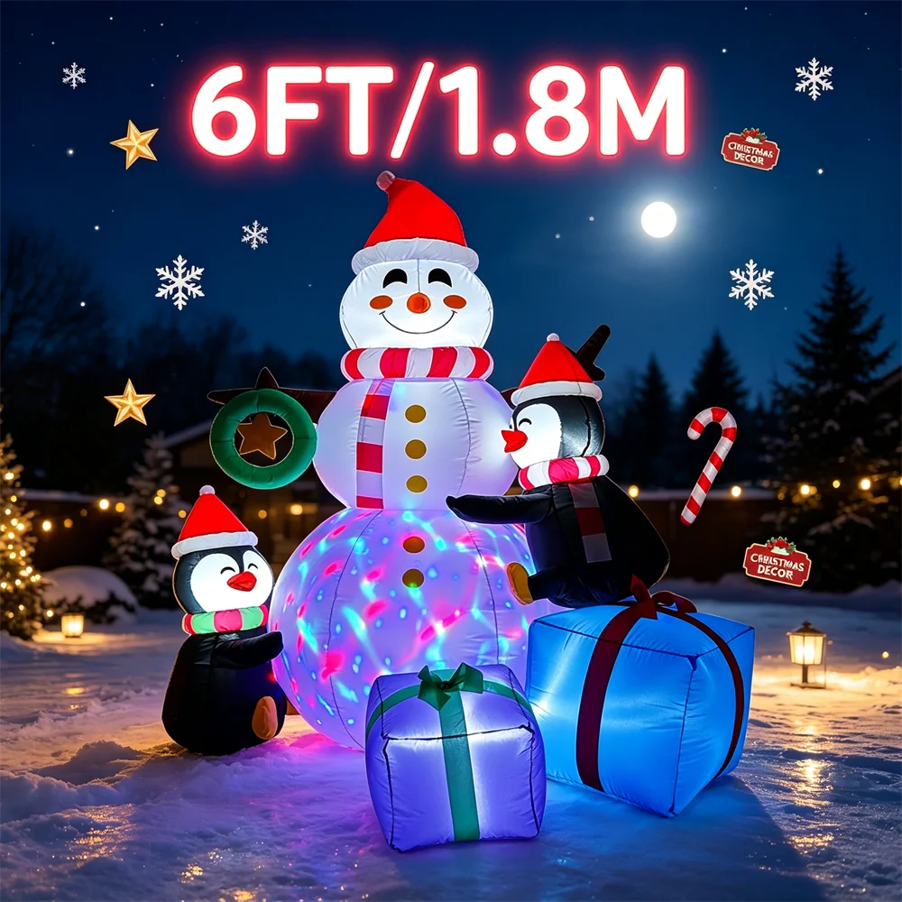 6 FT Lighted Christmas Inflata - đánh giá và giá Christmas Lights Outdoor